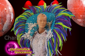 Gorgeous Stunning Attractive Bright Blue Feather Backpack