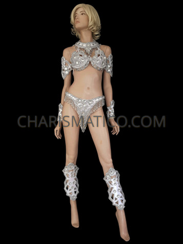 Crystal crush bedazzled bra and thong set