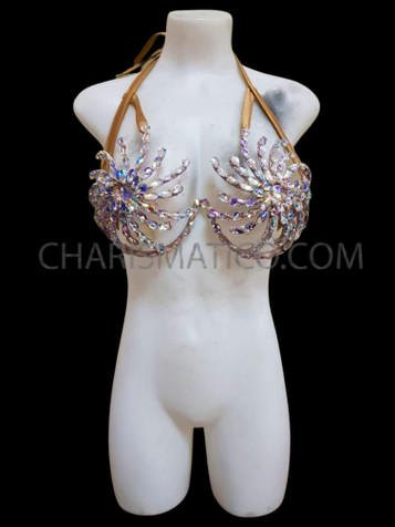 Crystal Stones Wire Bra & Belt Set For Women Perfect For Samba