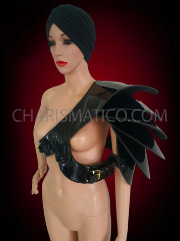 Black Leather Stylish Shoulder Dance Prop