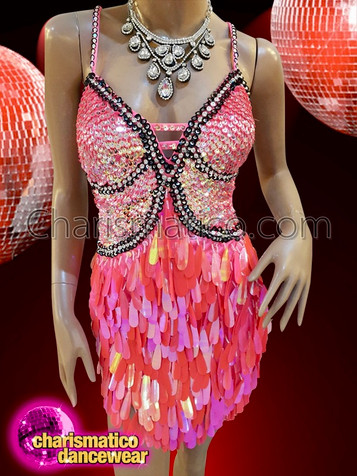 Look Sexy With This Beaded Burlesque Showgirl'S Bra And Thong Set