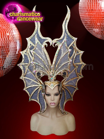 Majestic Cabaret Queen Silver Headdress With The Work Of Sequin