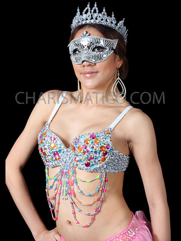 NEW Bras Heavily Crystal Beaded D Cup Bra Carnival Crystals Real