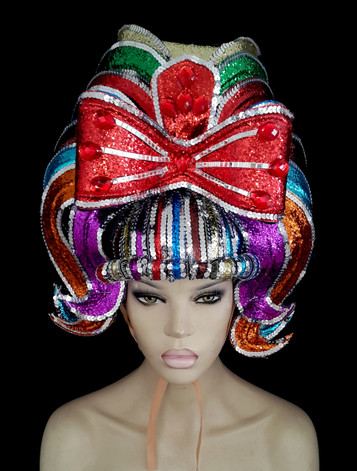 Rainbow Gay Pride Showgirl Headdress In A Variety Of Colors