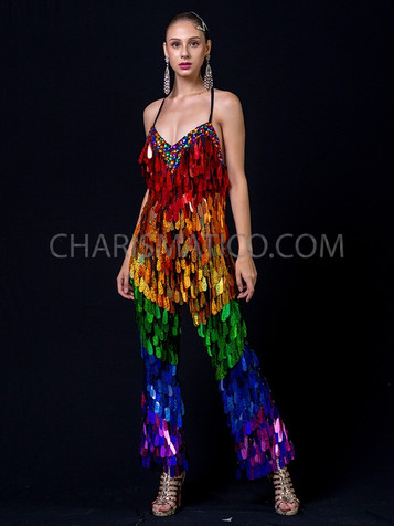 Rainbow Gay Pride Teardrop Sequin Catsuit