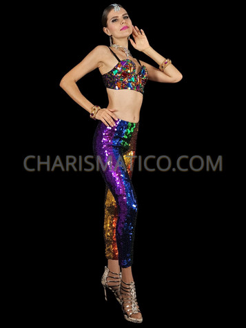 rainbow sequin bralette