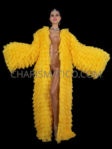 Fun and Frilly Drag Queen Ruffled Tulle Coat