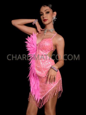 Pink Barbie Bliss Long Sleeve Dancer Rhinestone Bodysuit