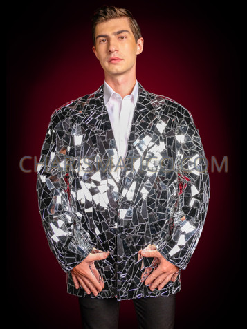 Reflective Rave Silver Mirror Disco Ball Suit