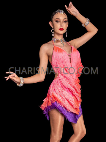 Lavender Elegance Dancer Rhinestone Long Sleeve Bodysuit