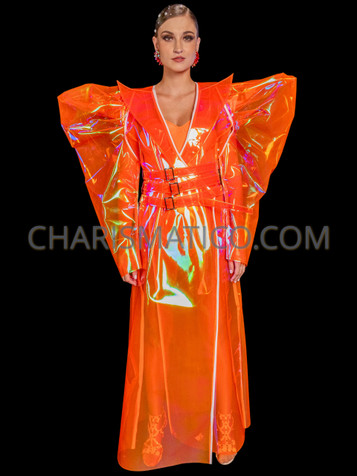 Solar Flare Futuristic Spike Shoulder Trench Overcoat