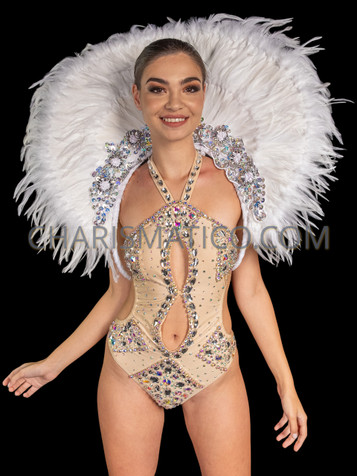 White Feather Glamour Vegas Showgirl Backpack