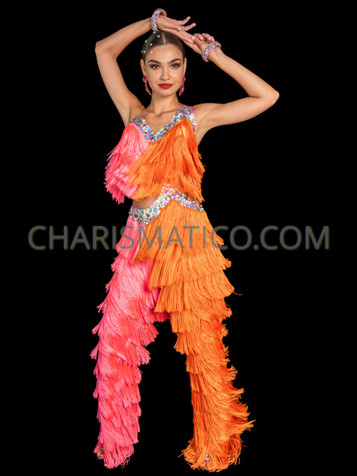 Pink Orange Dance With The Stars Fringe Dance Pants
