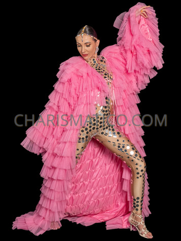 Divine Diva Pink Tulle Drag Queen Coat