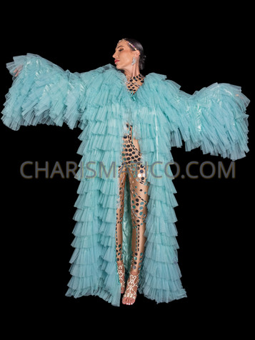 Jade Jewel Tulle Drag Queen Coat