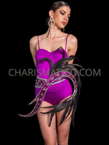 Purple Phoenix Swirl Cabaret Feather Belt