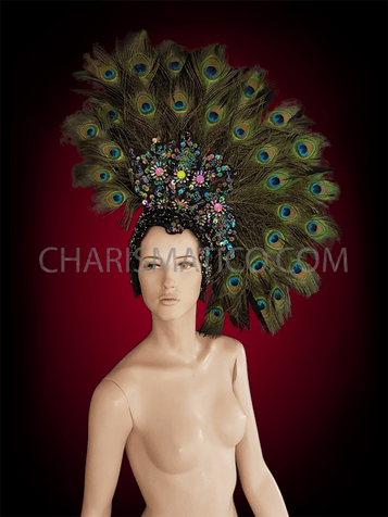 Peacock Showgirl Headdress