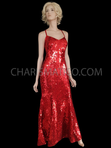 Red Sequin Diva Drag Queen Gown