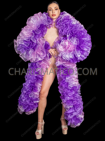 Fairy Dream Pink-Lavender-Purple Organza Cabaret Showgirl Boa