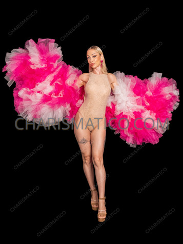 Neon Pink & Light Pink Extravaganza Drag Cabaret XXL Ruffle Boa