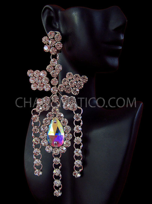 Chic long earrings Swarovski & tanzanite | Jewels with Flair