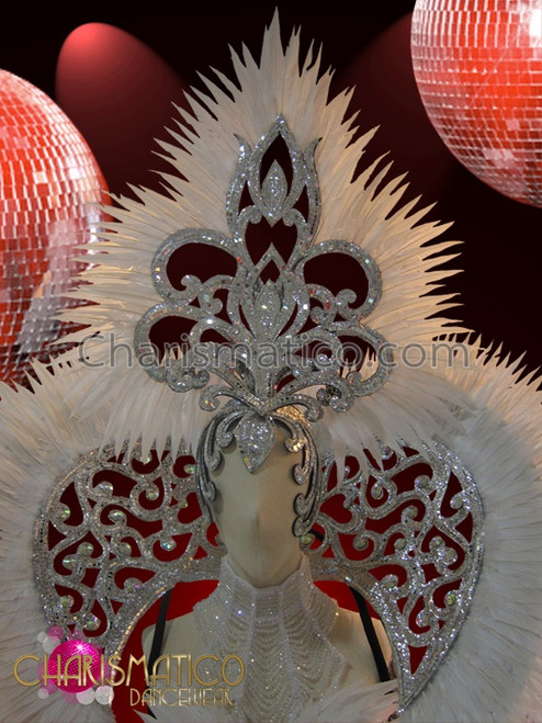 white feather corset