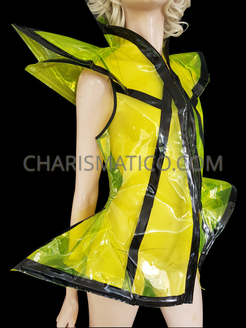 BHD3418-N NEON YELLOW CUTE CHIC DESIGNER LASER CUT HOLLOW