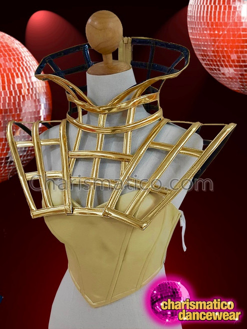 Diva Gold Cage Show Girl Lady Gaga Top