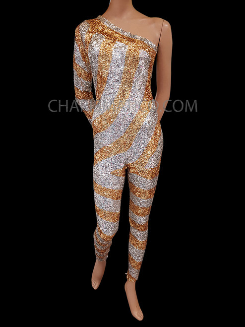 Gold deals sequin catsuit