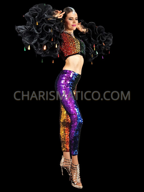 rainbow sequin leggings