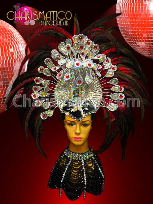 Drag Iridescent Crystal Embellished Red 