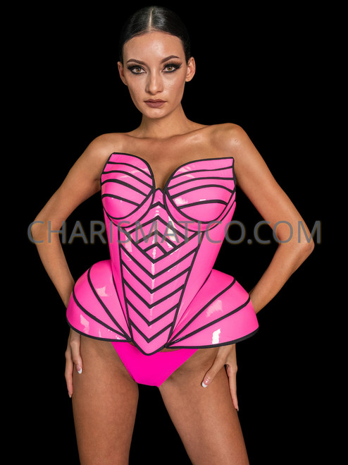 neon pink bustier