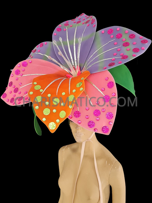 Pink Ruffle Flower Headdress