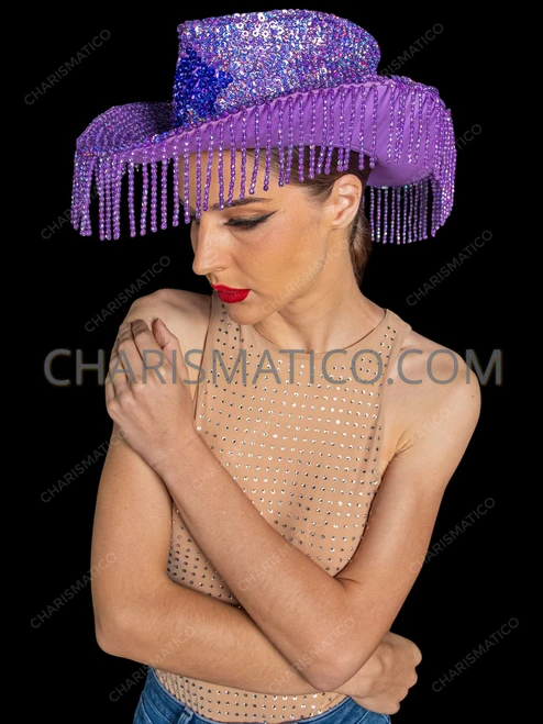 Lilac Stargazer Sequin Cowboy Hat display picture 1