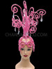 Pink Chandelier Diva Headdress With Clear Iridescent Sequins And Crystals