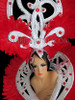 High Red  Feather Cabaret Headdress And Matching Backpack