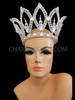 Lovely Unisex Leaf Motif Iridescent Crystal Rhinestones And Beaded Crown