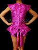 Futuristic Fuchsia Glitter Sequin Lady Gaga Shortie One Piece Costume