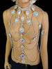 High Collared Silver Rhinestone And Iridescent Chrystal Full Body Chain