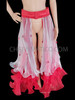 Cabaret Red And White Triple Layer Sheer Circular Pleated Skirt