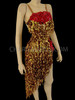 Brown Sequin Tasseled Latin Styled Salsa Dress With Rust Lace