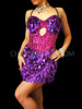 Keyhole Halter Purple And Pink Sequin Diva Salsa Dance Mini Dress