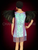 Lavender Drag Queen Feather Sequin Dress