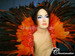 Orange Cabaret Feather Showgirl Backpack