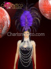 Stunning Two Toned Feathered Purple Headdress With Sequin And Beads