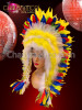 Eye-Catching Brightly Colored Rainbow Native Warrior Chieftain Indian Feather Headdress