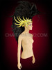 Drag Queen Male Sized Black And Gold Mohawk Headdress