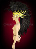 Drag Queen Male Sized Black And Gold Mohawk Headdress
