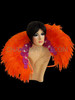 Plush Vibrant Orange Feathers With Fuchsia Beading Collar Style Backpack