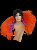 Plush Vibrant Orange Feathers With Fuchsia Beading Collar Style Backpack